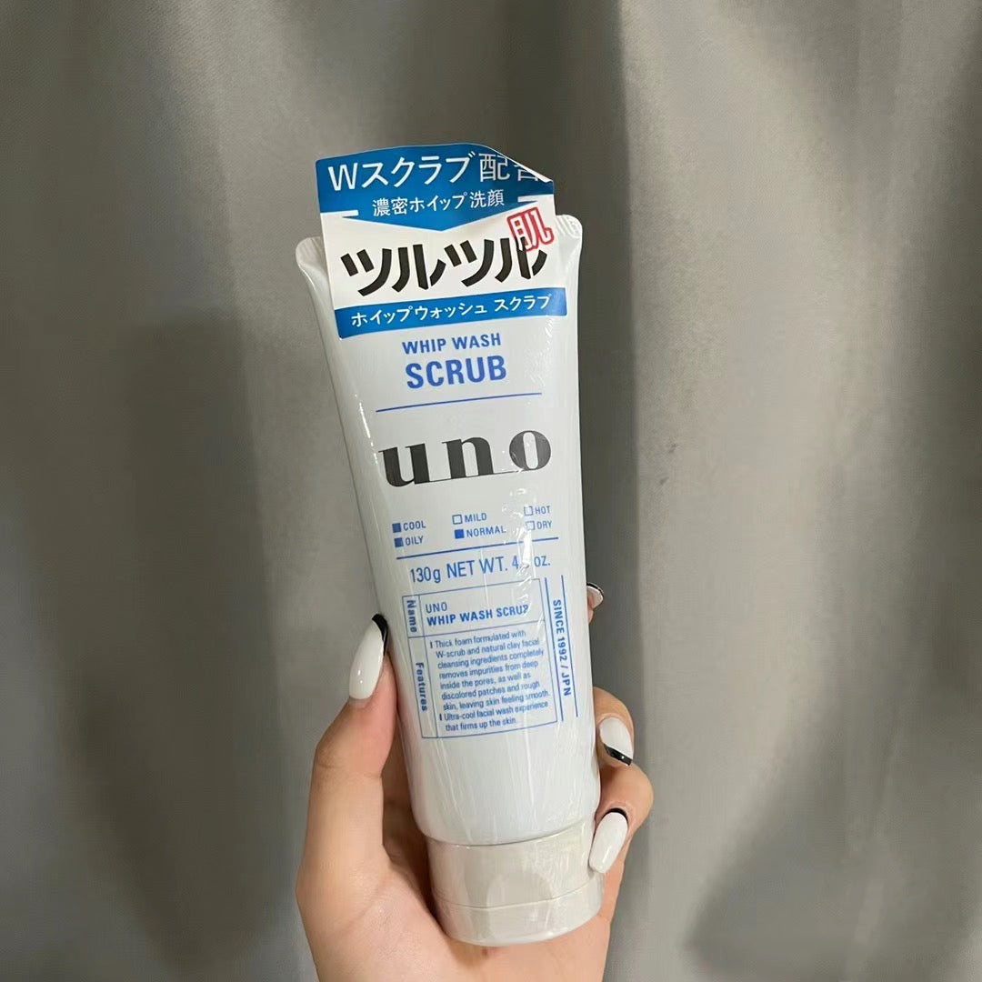 SHISEIDO UNO Whip Wash Scrub Men's Facial Cleanser 130g