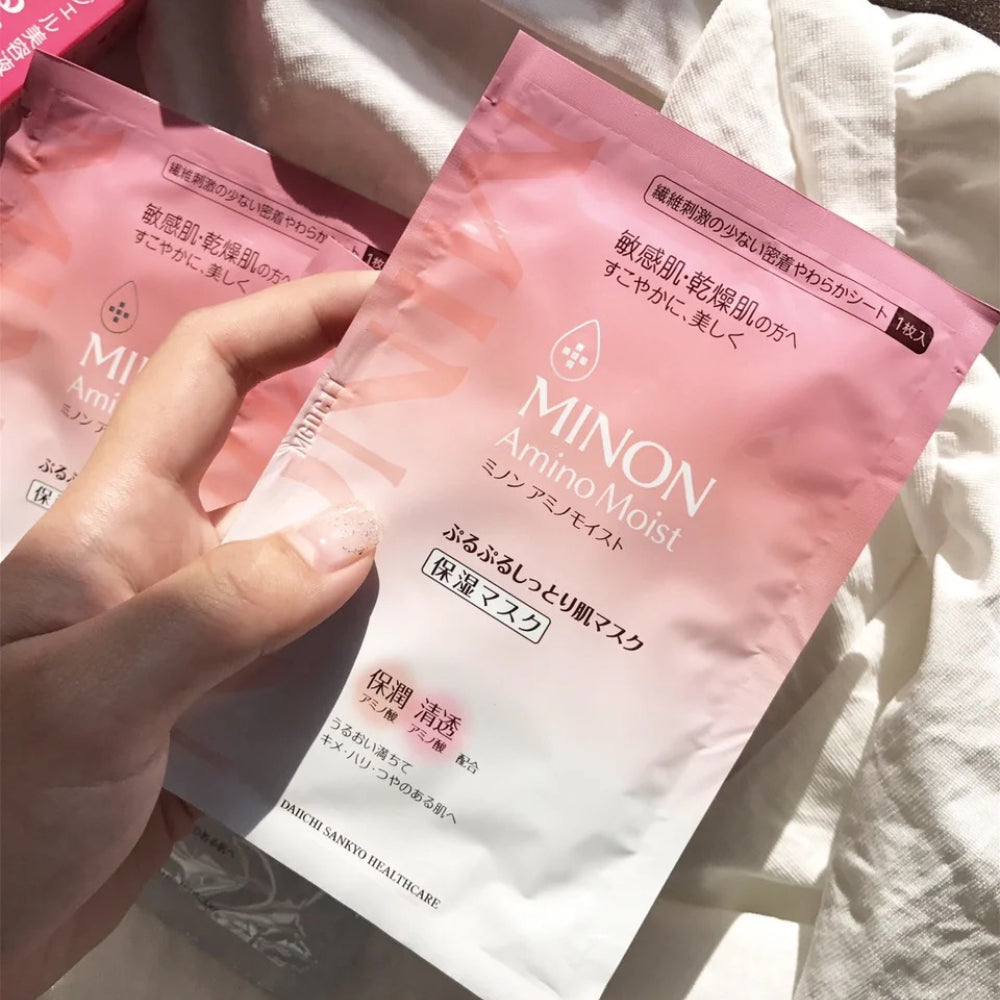 MINON Amino Moist For Essential Skin Facial Mask 22ml X 4 Sheets
