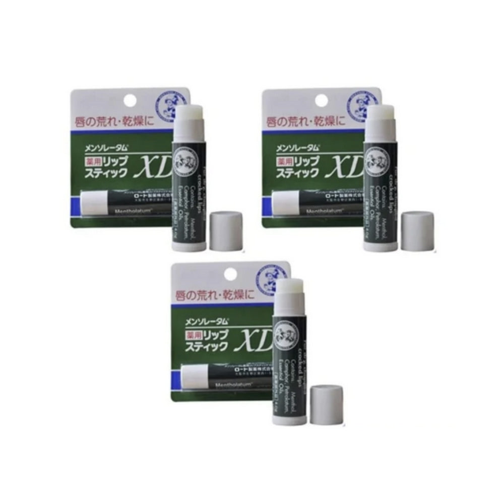 【Bulk Buy】 ROHTO MENTHOLATUM XD LipCare Medicated Lip Cream Balm (3Pcs)